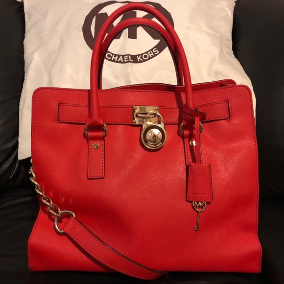 MICHAEL Michael Kors saffiano leather satchel bag. - Picture 1 of 5
